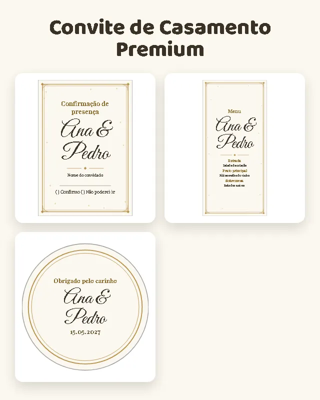 Capa: Convite de Casamento Premium